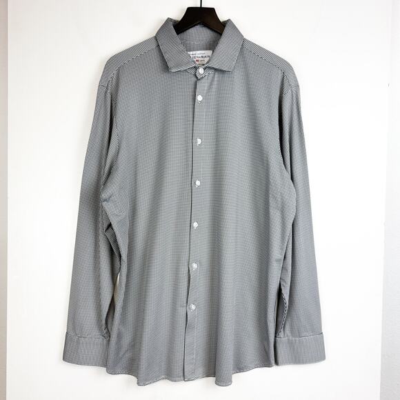 Mizzen+Main Spinnaker Collection Trim Fit Black White MicroCheck Shirt - 2XL XXL - Picture 2 of 10